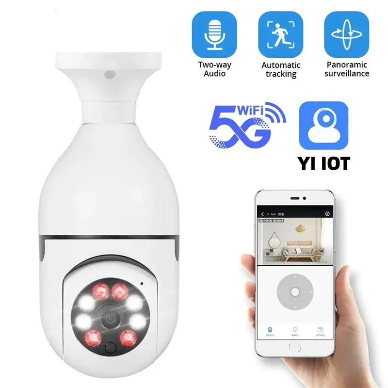 Wifi Bulb Camera – 360 Rotate Day and Night Vision CCTV Security Protection Audio Record Video Surveillance Camera Wireless Indoor