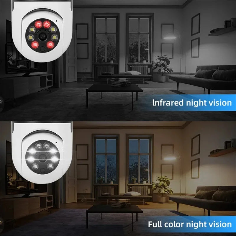 Wifi Bulb Camera – 360 Rotate Day and Night Vision CCTV Security Protection Audio Record Video Surveillance Camera Wireless Indoor