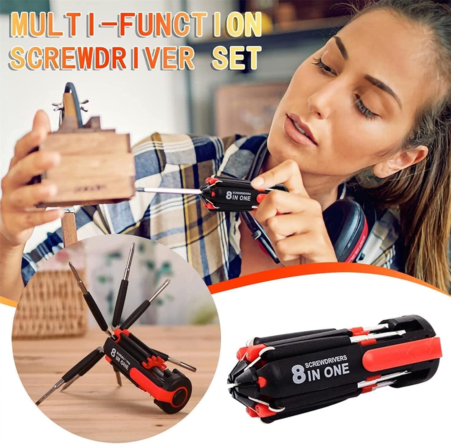 8 in 1 Screwdriver with Powerful Torch