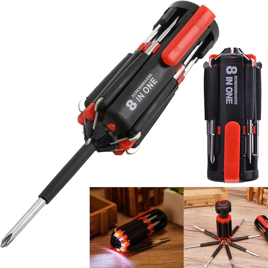 8 in 1 Screwdriver with Powerful Torch