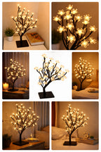 48 LED Cherry Blossom Tree Lamp – Warm White Bonsai Night Light, USB/Battery Powered Decorative Table Lamp for Bedroom, Living Room & Home Decoration