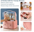 Premium Dustproof Makeup Organizer with Handle & Drawers – Portable Cosmetic Storage Box