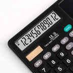 2-in-1 Calculator with Writing Pad | 12-Digit Electronic Calculator & 6-Inch LCD Writing Tablet | Solar + Battery