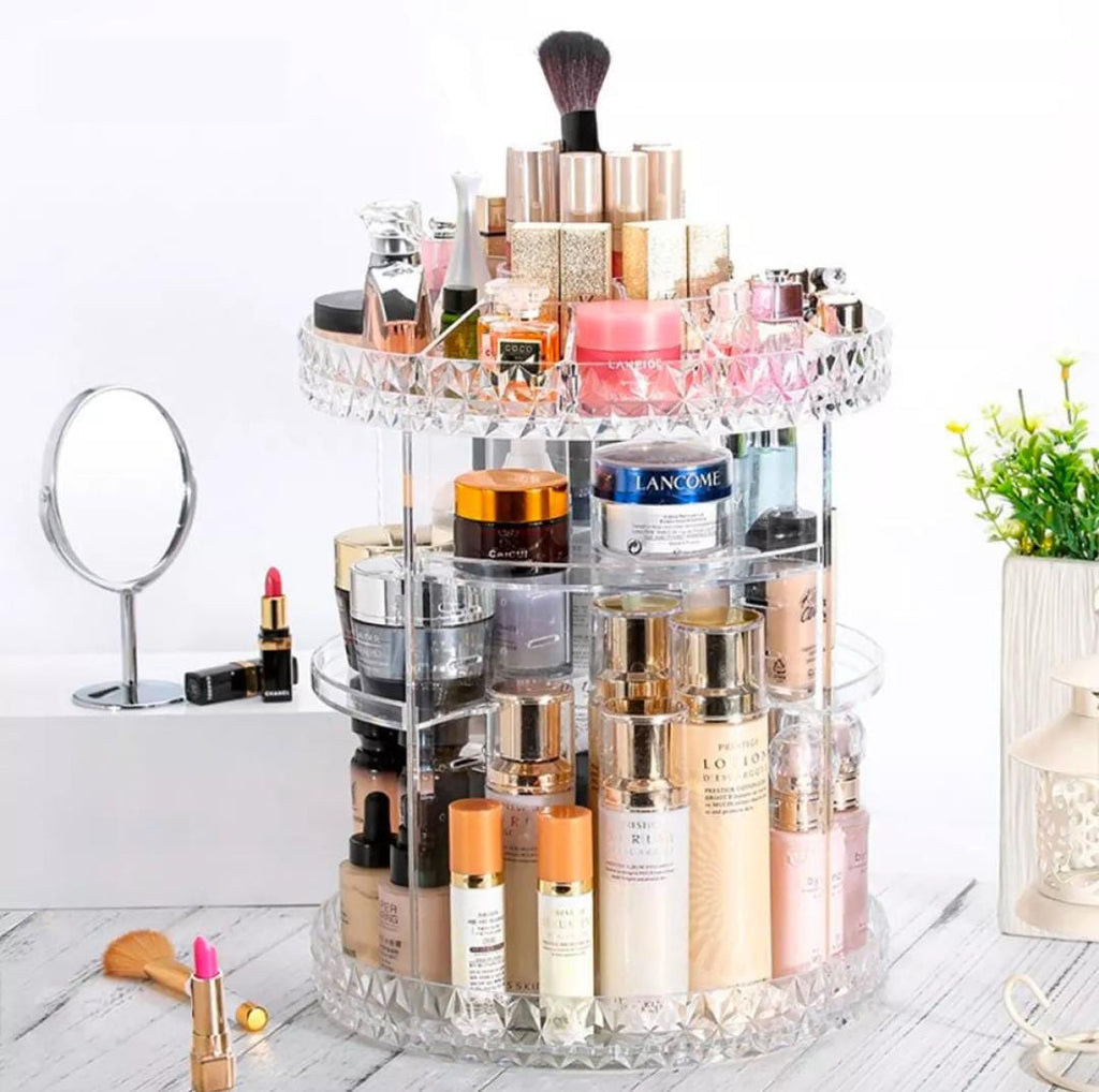 360 Rotating Diamond Shape Jewelry Organizer – Makeup Organizer