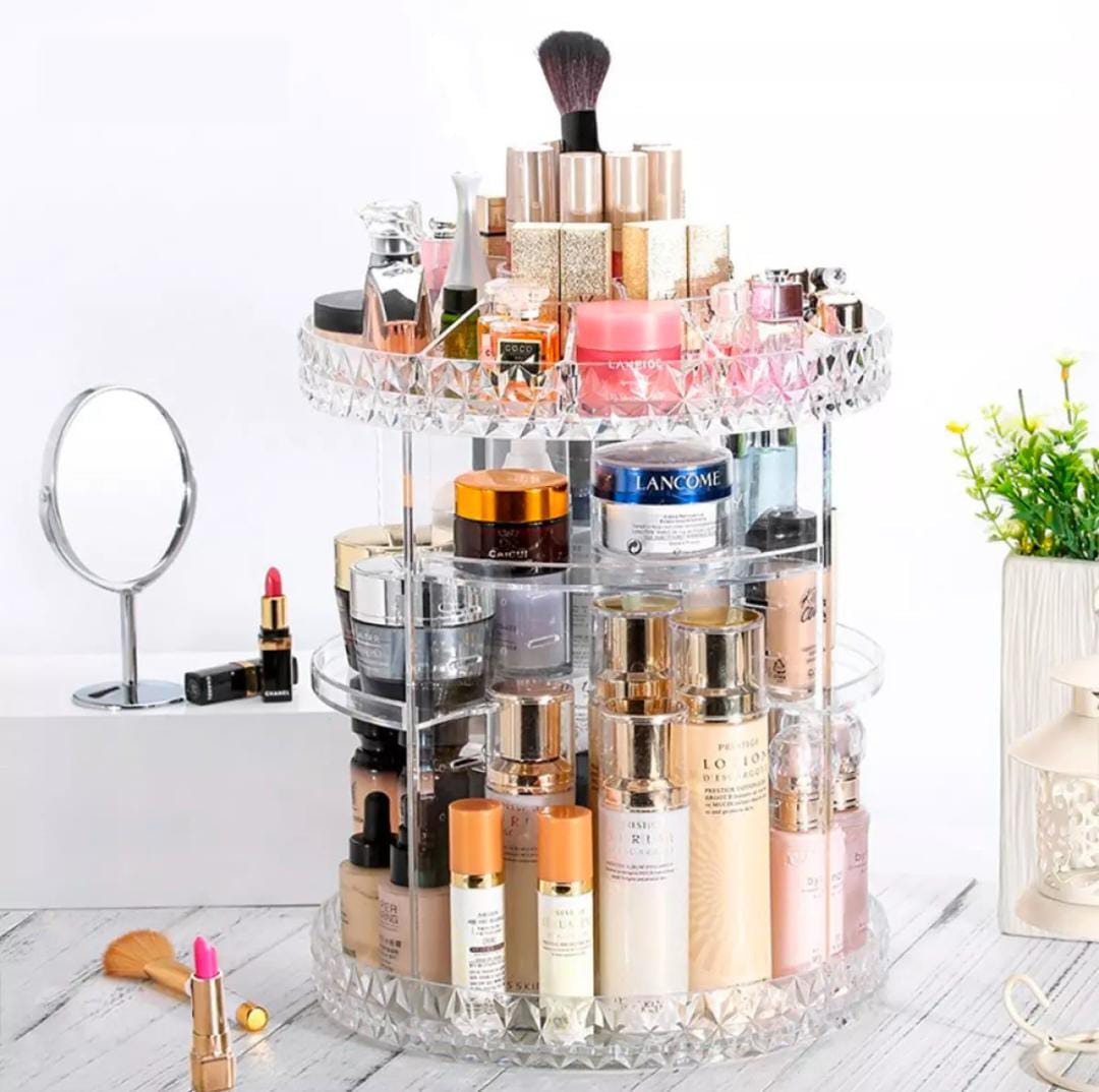 360 Rotating Diamond Shape Jewelry Organizer – Makeup Organizer