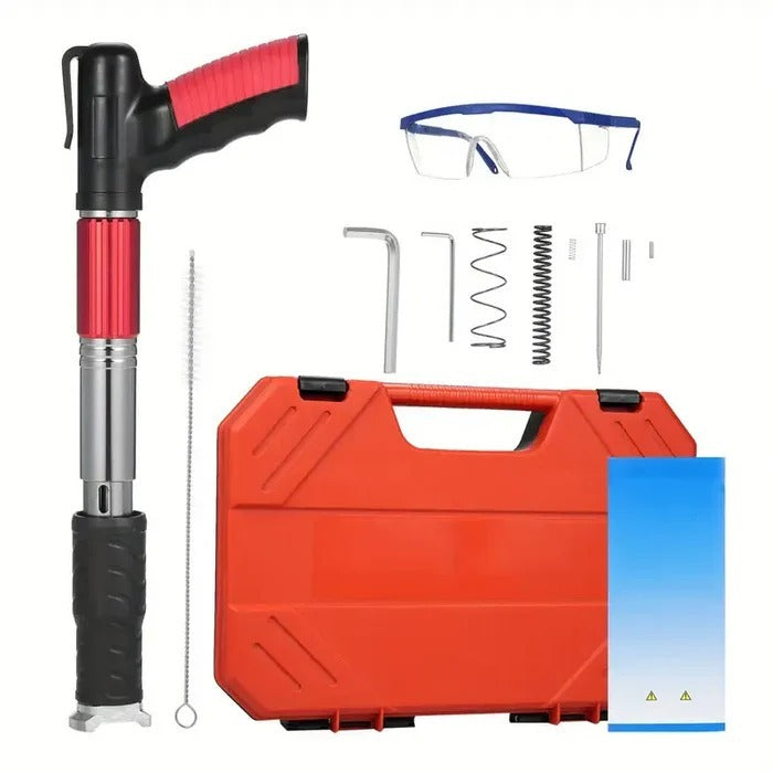 Concrete Nail Gun Kit with Free Nails,5 Speed Adjustable Manual Steel Nail Gun