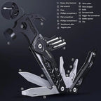 15 in 1 Multifunction Claw Hammer and Plier, Screw drivers, knives, Perfect of Everyday use