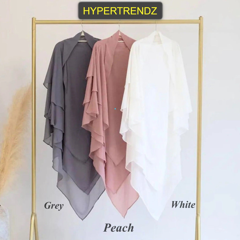 3 Layer Hijab Set – 2 Piece Khimar with Niqab | Modest Islamic Wear for Women