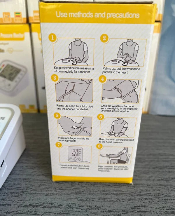 Intelligent Digital LCD Arm Blood Pressure Monitor | Automatic BP & Heart Rate Pulse Meter with English Voice