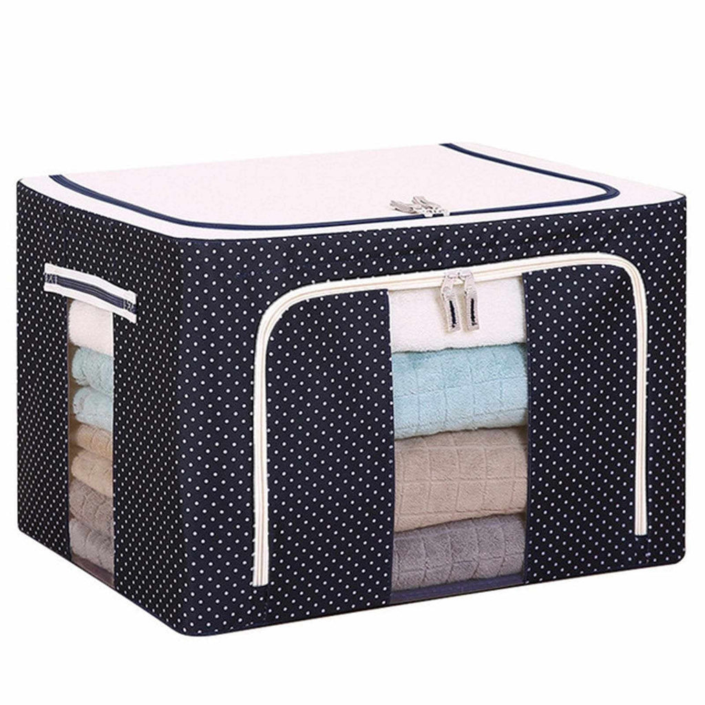 Premium Foldable Storage Box with Steel Rods – 55L Capacity, Random Prints