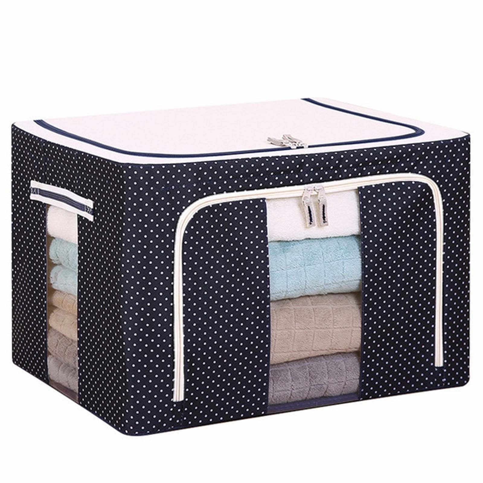 Premium Foldable Storage Box with Steel Rods – 55L Capacity, Random Prints