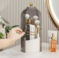 360° Rotating Cage-Shape Makeup Brush Holder – Luxury Dust-Proof Brush Organizer, Lipstick & Eyebrow Pencil Storage