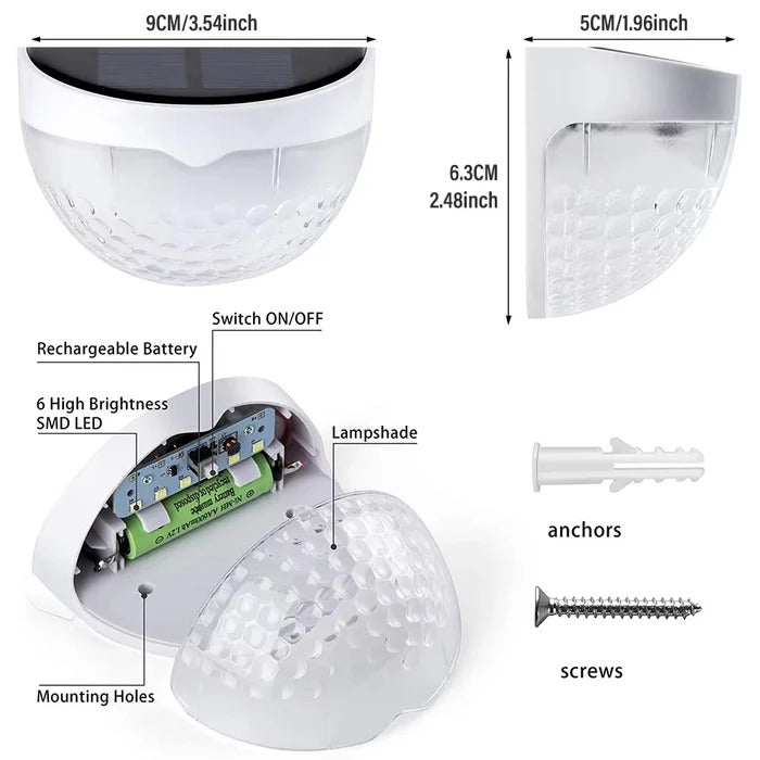 LED Solar Waterproof Fence Lights – Outdoor Garden, Wall & Fence Decoration Light