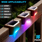 Wireless Solar Deck Lights Outdoor – Waterproof LED Fence, Stair & Wall Lights (Automatic Night Sensor)