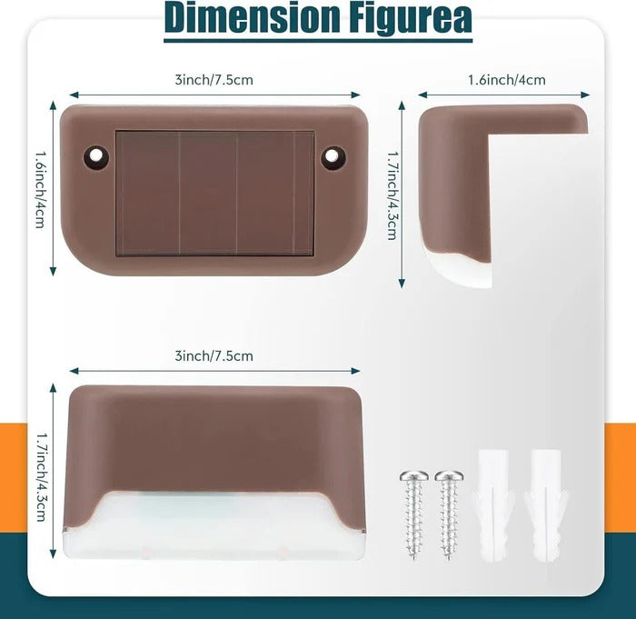 Wireless Solar Deck Lights Outdoor – Waterproof LED Fence, Stair & Wall Lights (Automatic Night Sensor)