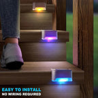 Wireless Solar Deck Lights Outdoor – Waterproof LED Fence, Stair & Wall Lights (Automatic Night Sensor)