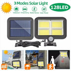 Split Solar Wall Light – 128 LED Motion Sensor Waterproof Outdoor Light