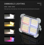 Solar Rechargeable LED Flood Light 400W – USB & Solar Charging, Power Bank, Waterproof Outdoor Light