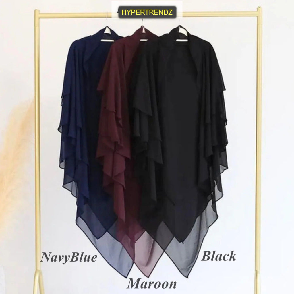 3 Layer Hijab Set – 2 Piece Khimar with Niqab | Modest Islamic Wear for Women