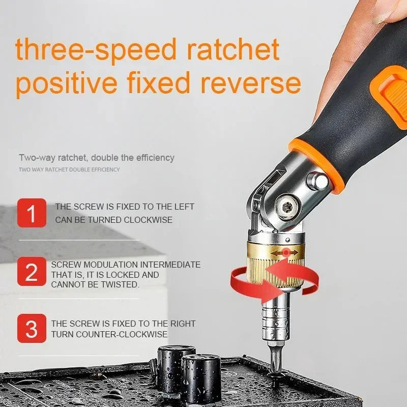 10-in-1 Ratchet Screwdriver Set | Multi-Angle Magnetic Screwdriver Repair Tool | Portable DIY Hand Tool Kit for Home, Office & Electronic Repairs